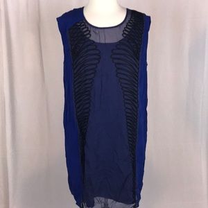 Cluny Blue Embroidered Dress Anthropologie